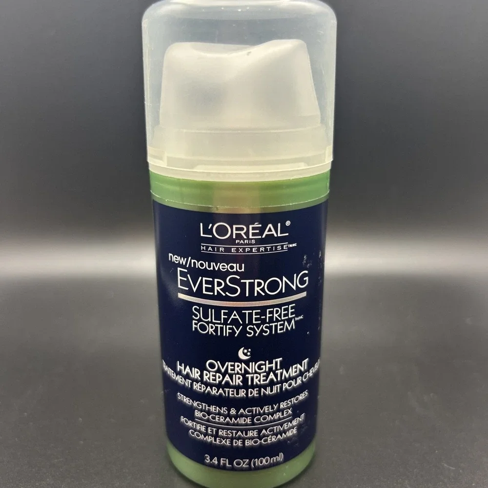 L'Oreal Paris EverStrong Overnight Hair Repair Treatment Sulfate Free 3.4oz.~New